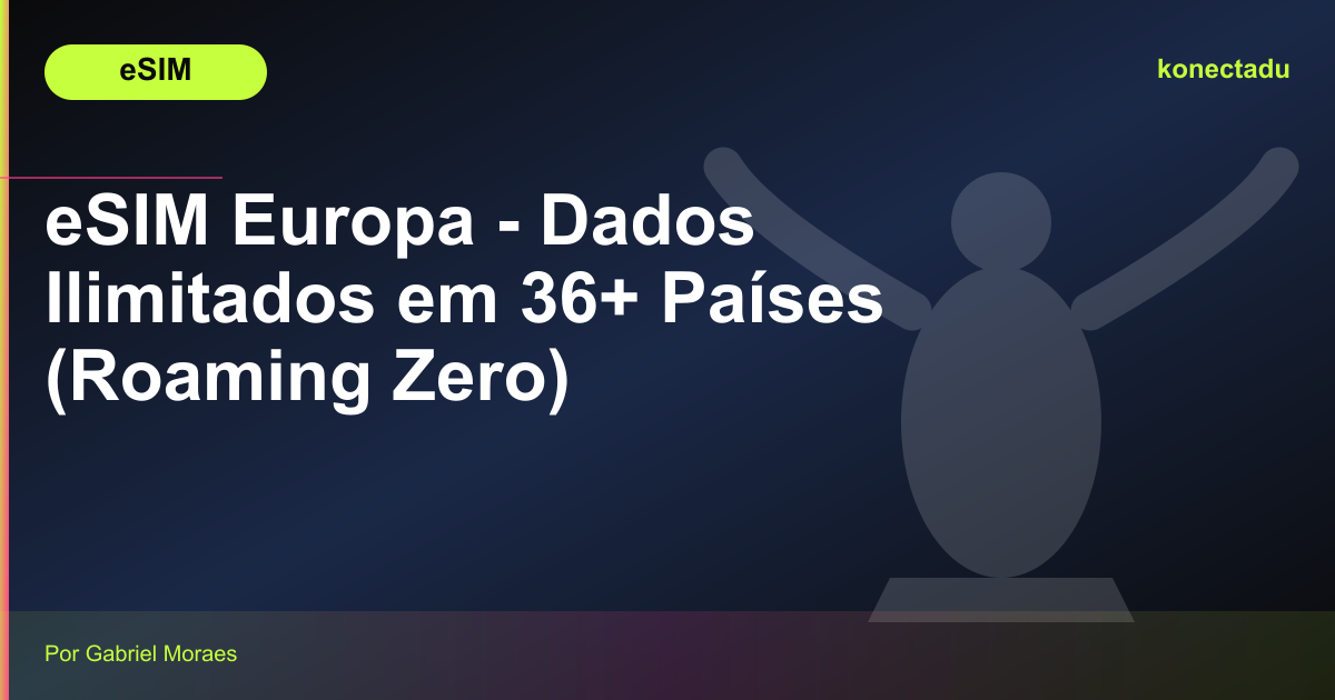 eSIM Europa - Dados Ilimitados em 36+ Países (Roaming Zero)