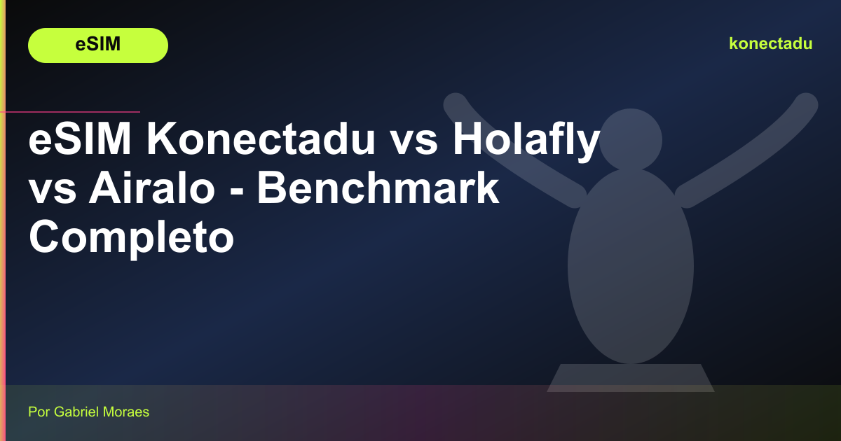 eSIM Konectadu vs Holafly vs Airalo - Benchmark Completo